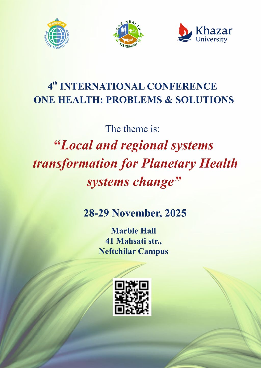 4th International Conference on One Health: Problems & Solutions to be held at Khazar University